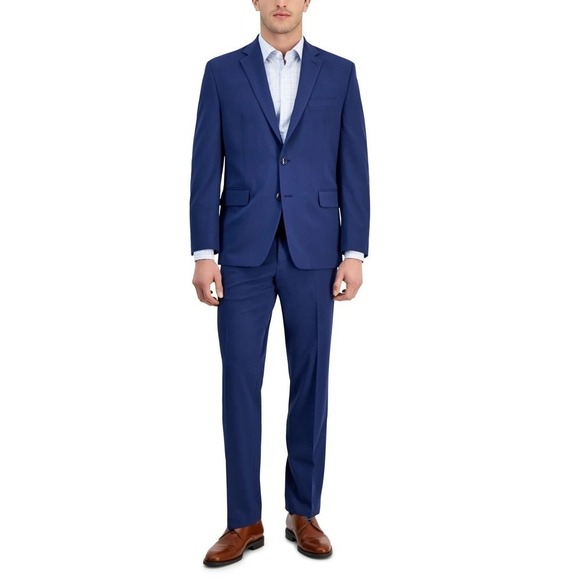 Perry Ellis Other - Perry Ellis Portfolio Mens Modern fit 2‎ Piece Suit 40S 33W 30L Blue Stretch